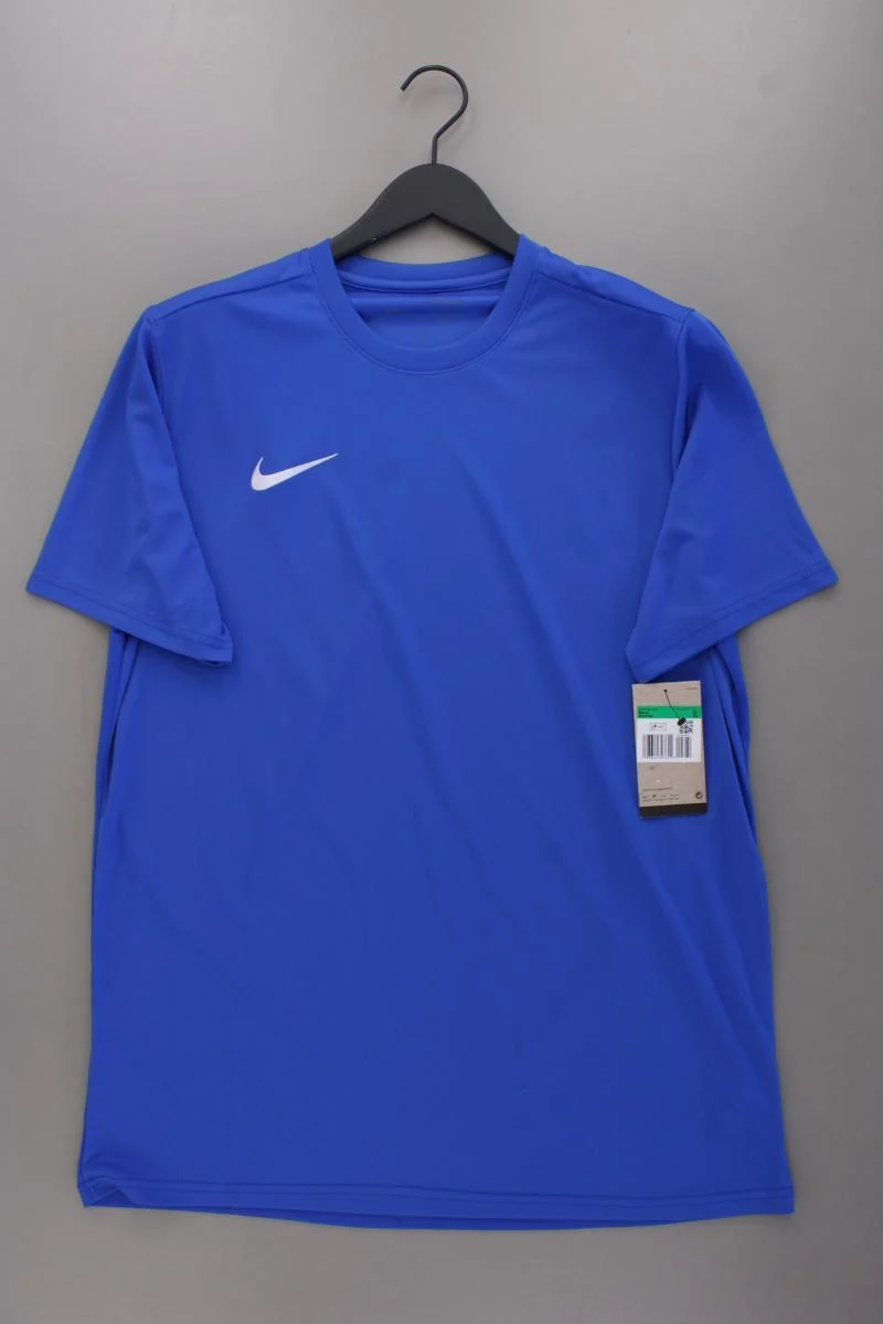 Nike Sportshirt für Herren Gr. XL neu mit Etikett Kurzarm blau aus Polyester