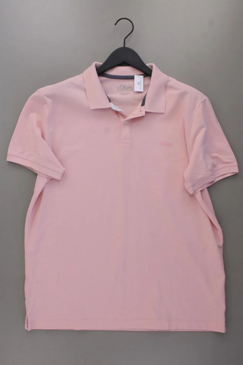 s.Oliver Poloshirt für Herren Gr. XL neuwertig Kurzarm rosa aus Baumwolle