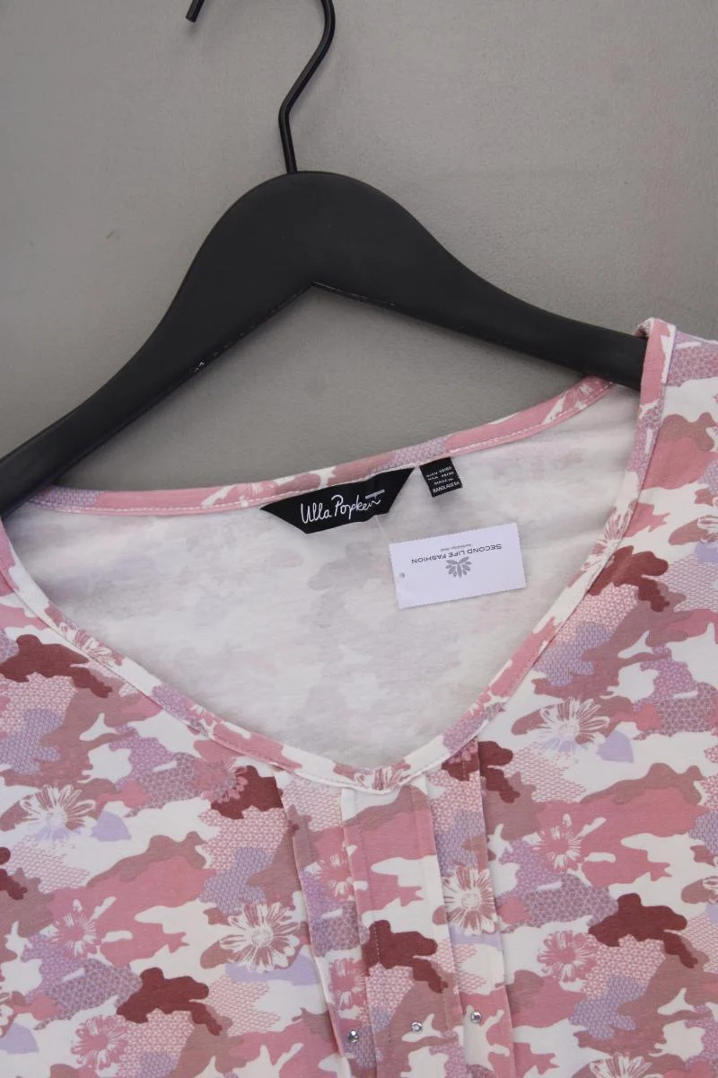 Ulla Popken Printshirt Gr. 58/60 mit Blumenmuster 3/4 Ärmel rosa aus Baumwolle