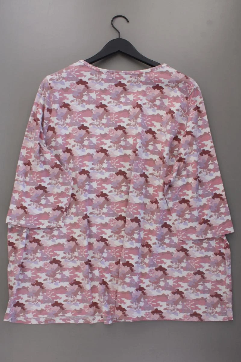 Ulla Popken Printshirt Gr. 58/60 mit Blumenmuster 3/4 Ärmel rosa aus Baumwolle