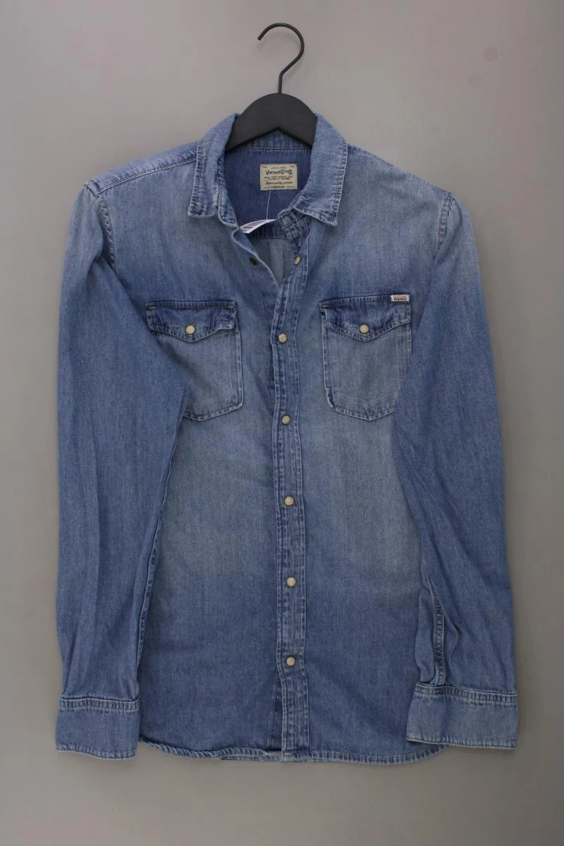 Jack & Jones Jeanshemd für Herren Gr. M Langarm blau aus Baumwolle