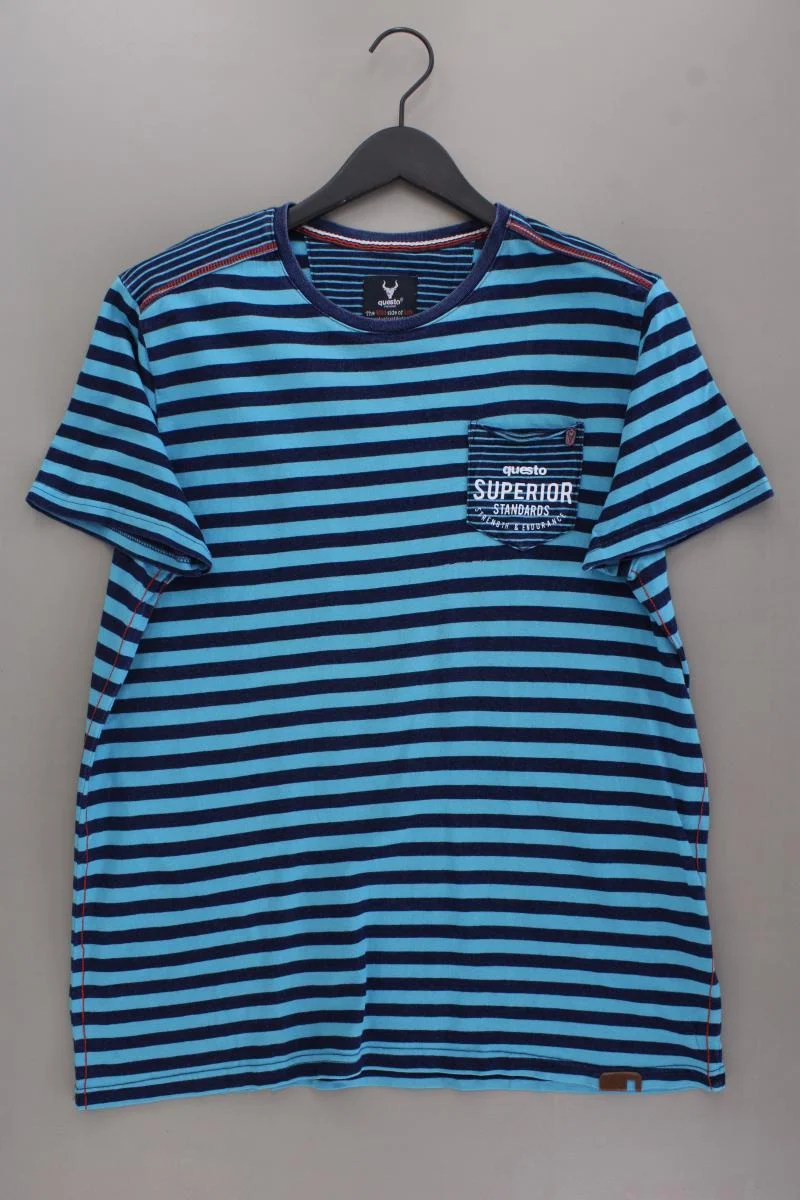 s'questo Ringelshirt für Herren Gr. L gestreift Kurzarm blau aus Baumwolle