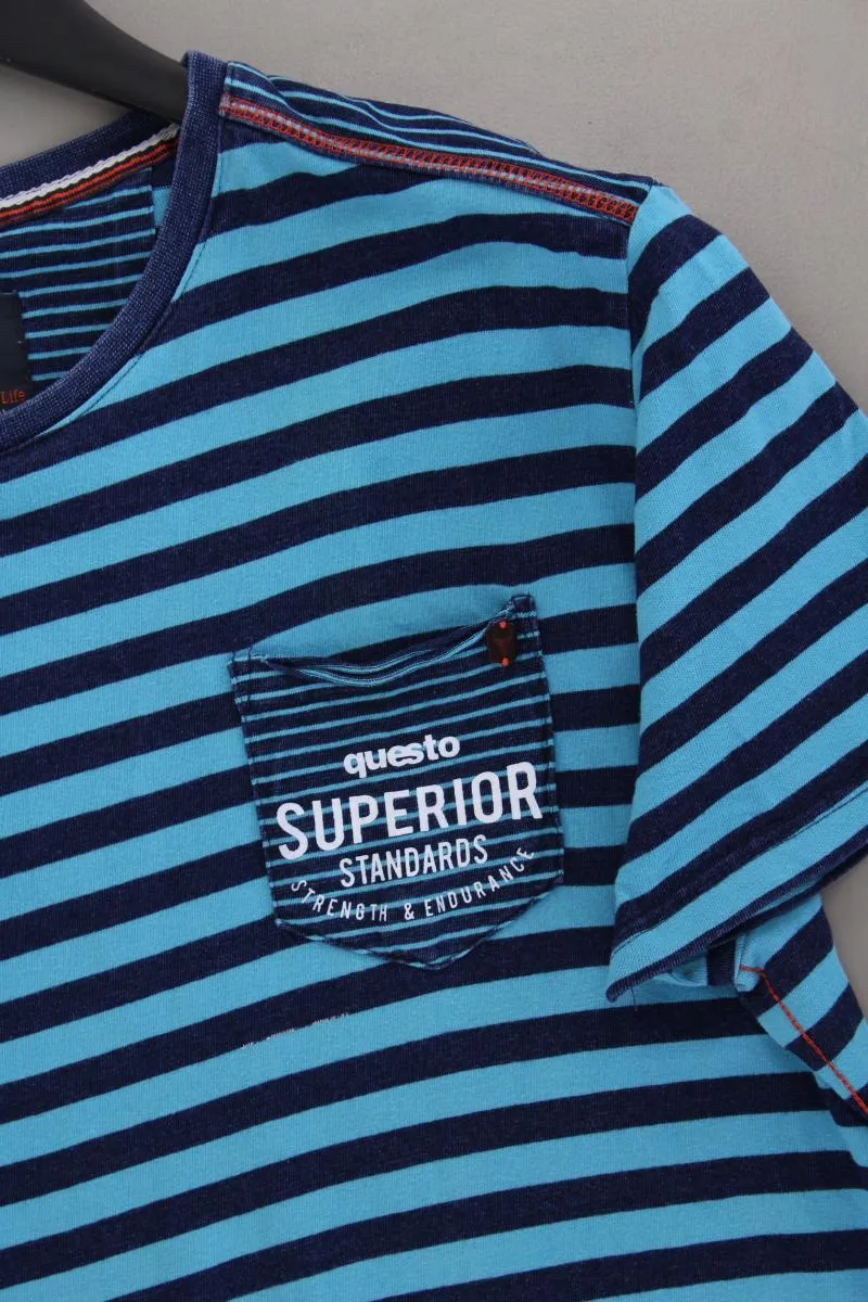 s'questo Ringelshirt für Herren Gr. L gestreift Kurzarm blau aus Baumwolle