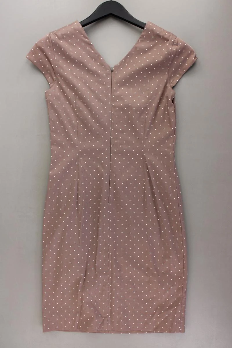comma, Bleistiftkleid Gr. 36 gepunktet Kurzarm braun aus Baumwolle
