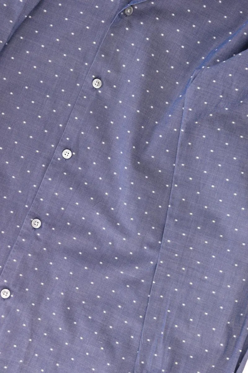 BOSS by Hugo Boss Langarmhemd für Herren Gr. L gepunktet blau