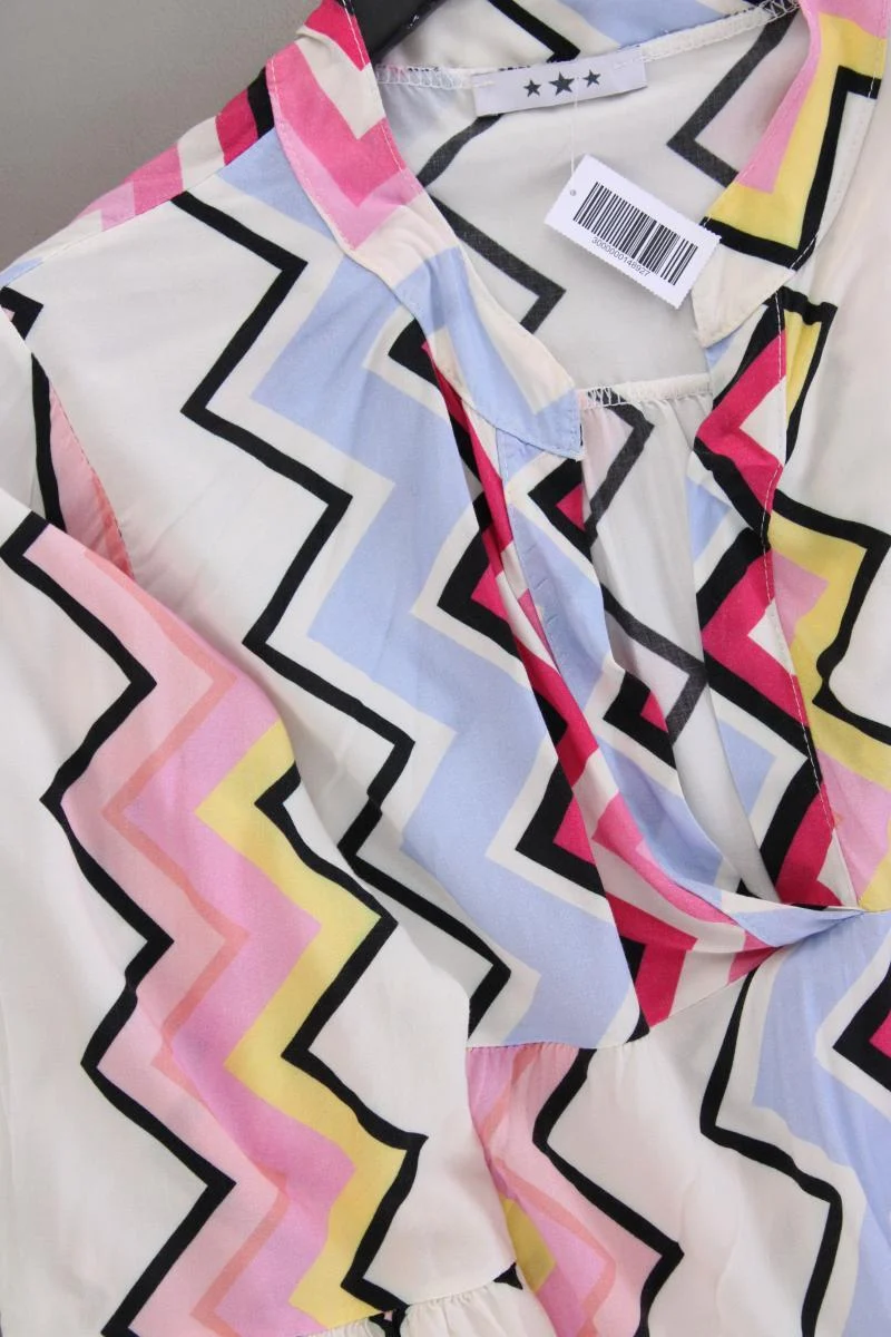 Midikleid Gr. OneSize geometrisches Muster 3/4 Ärmel mehrfarbig aus Viskose