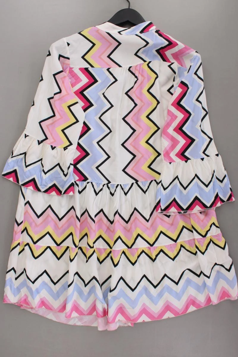 Midikleid Gr. OneSize geometrisches Muster 3/4 Ärmel mehrfarbig aus Viskose