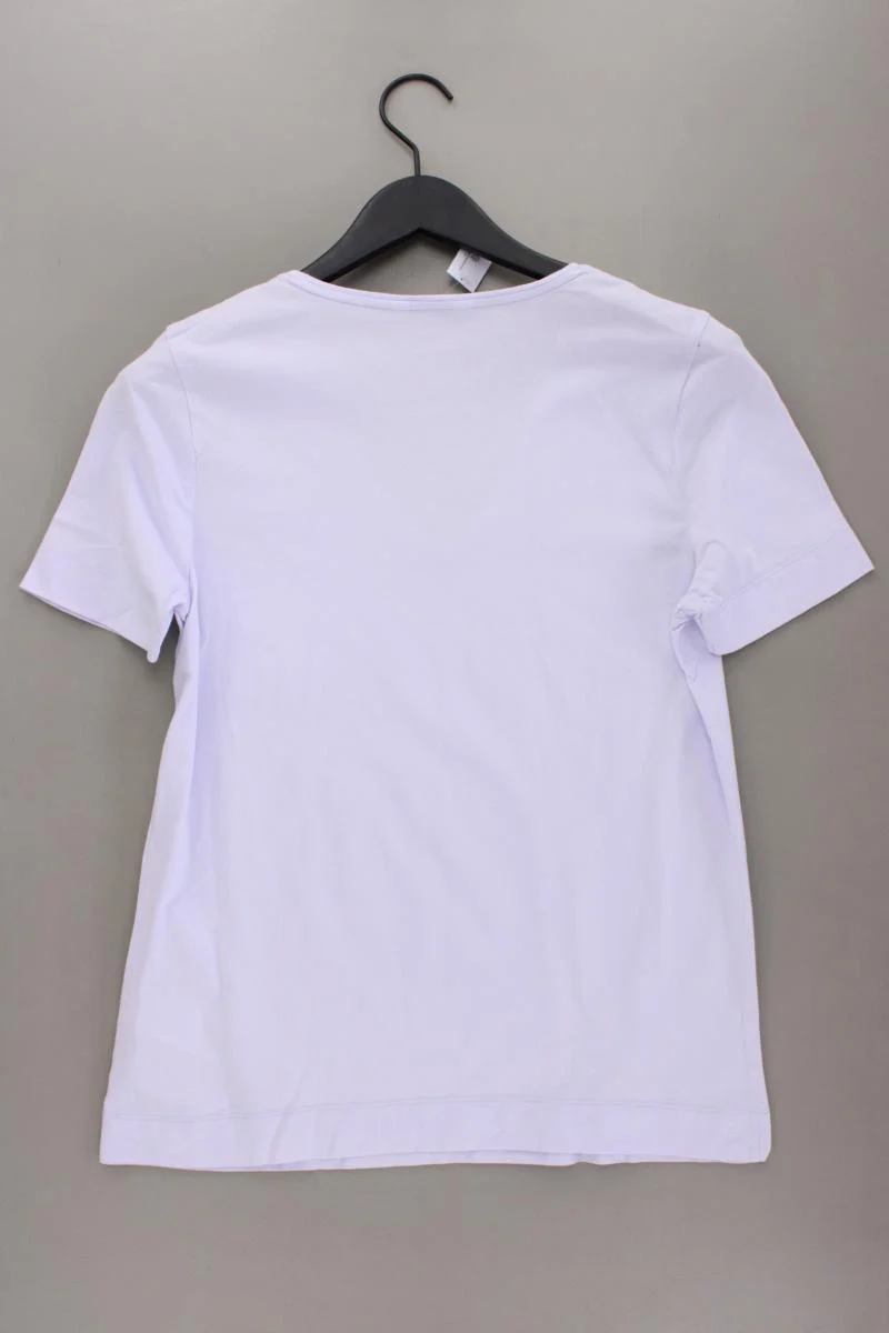 Tommy Hilfiger Shirt mit V-Ausschnitt Gr. L Kurzarm lila aus Baumwolle