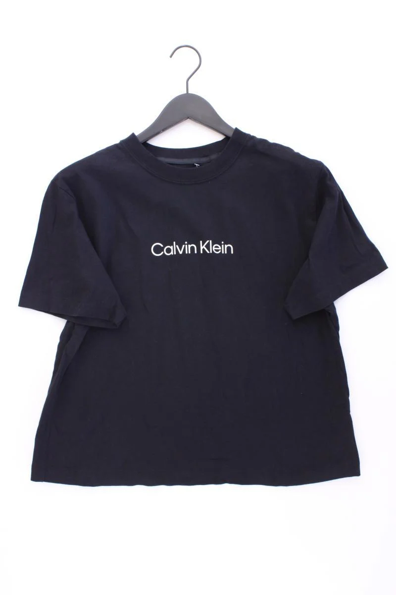 Calvin Klein Printshirt Gr. L Kurzarm schwarz aus Baumwolle