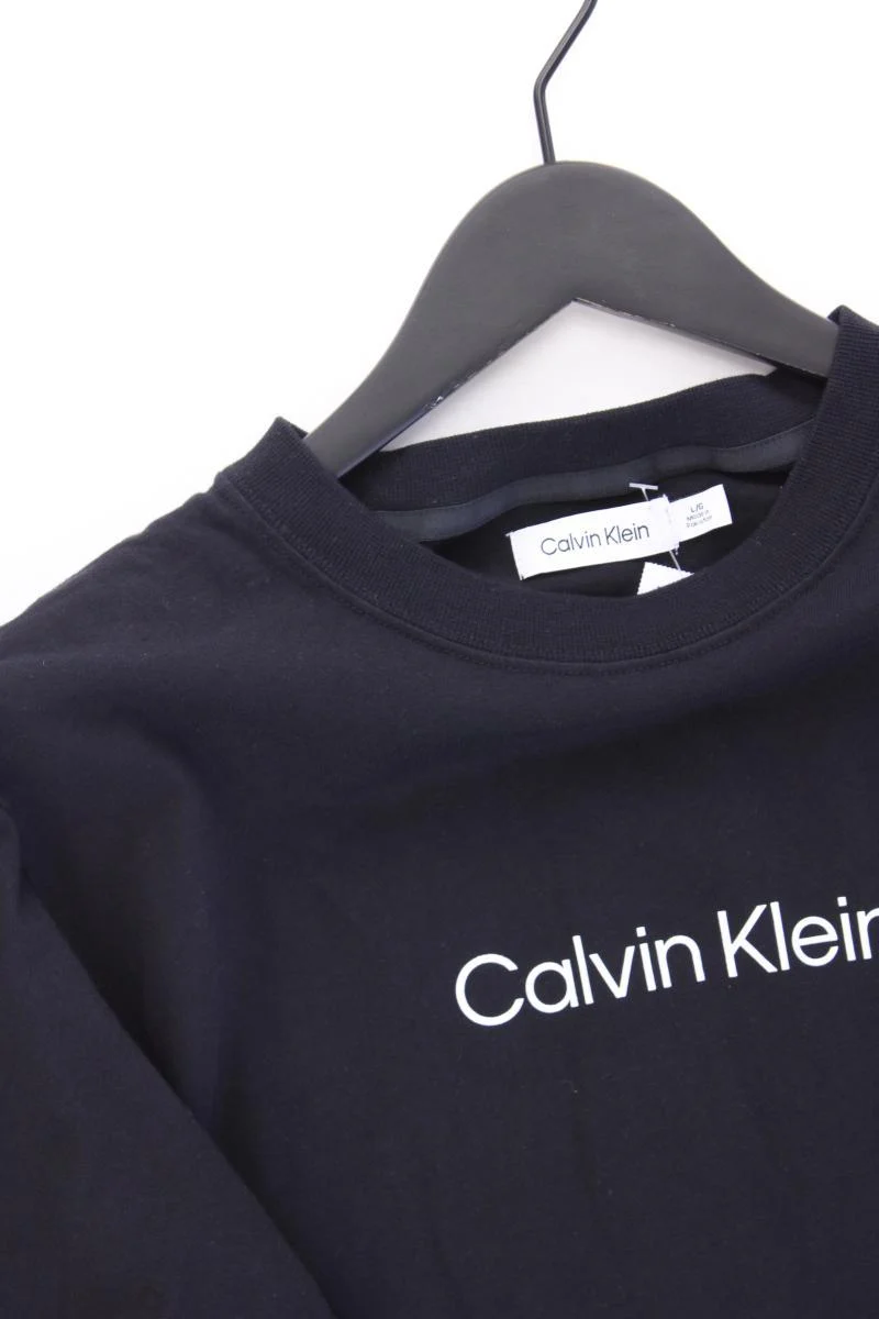 Calvin Klein Printshirt Gr. L Kurzarm schwarz aus Baumwolle
