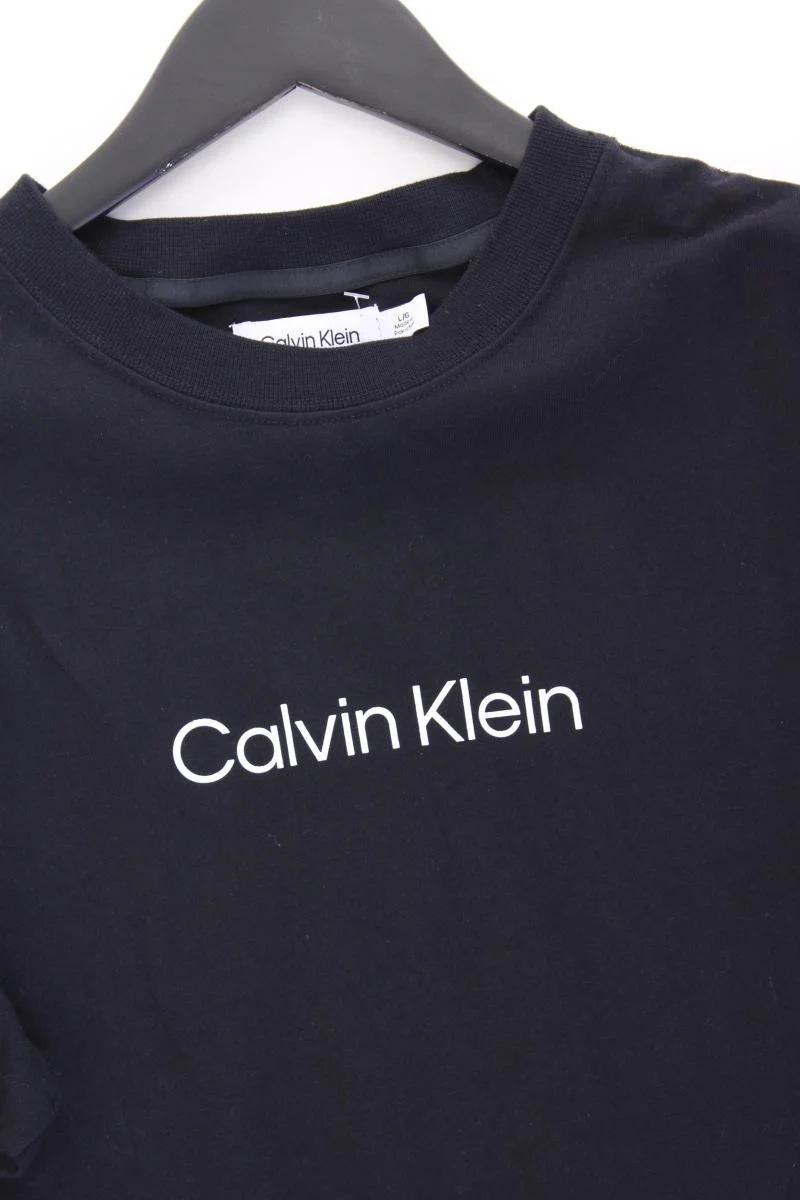 Calvin Klein Printshirt Gr. L Kurzarm schwarz aus Baumwolle
