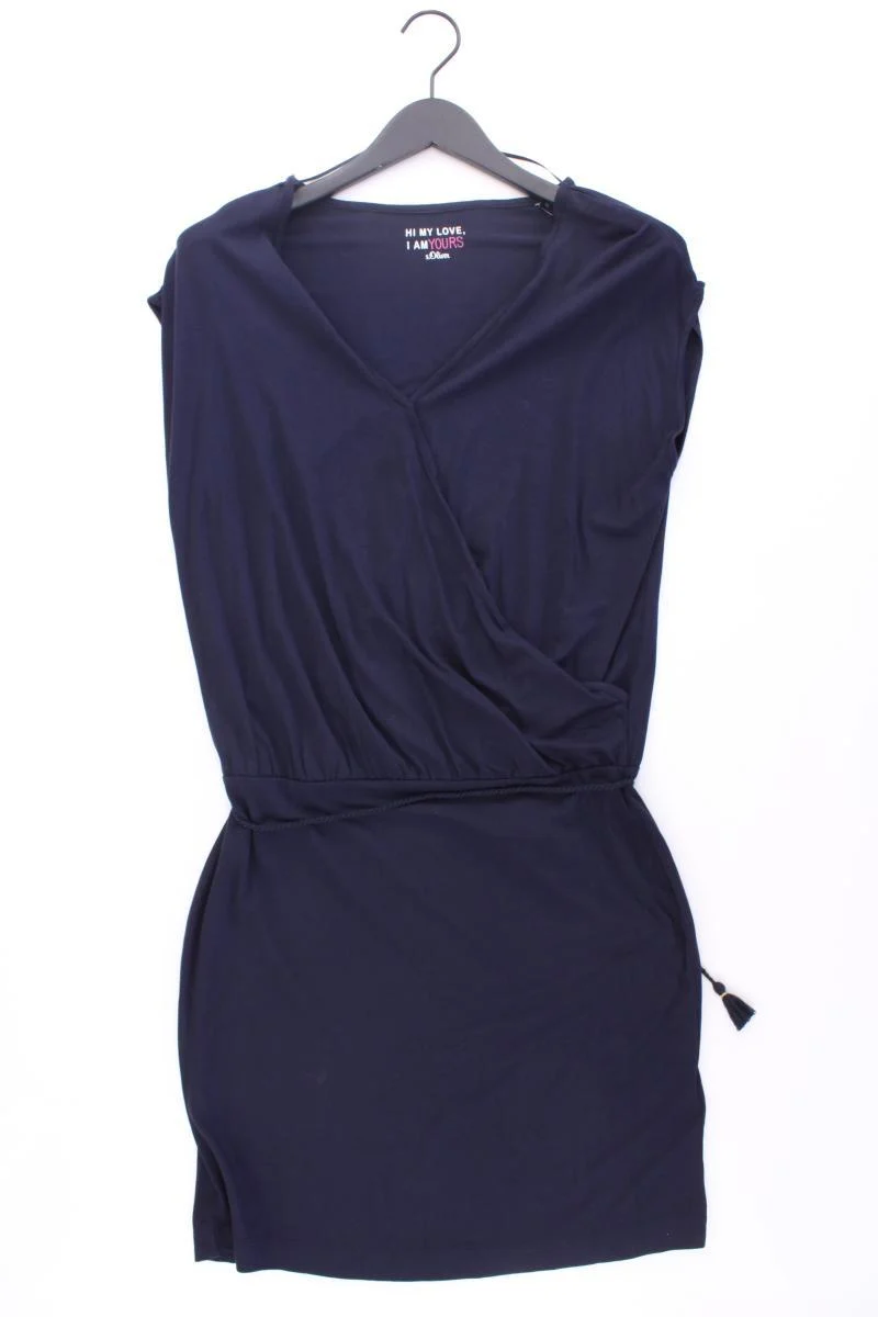 s.Oliver Jerseykleid Gr. 38 Kurzarm blau aus Viskose
