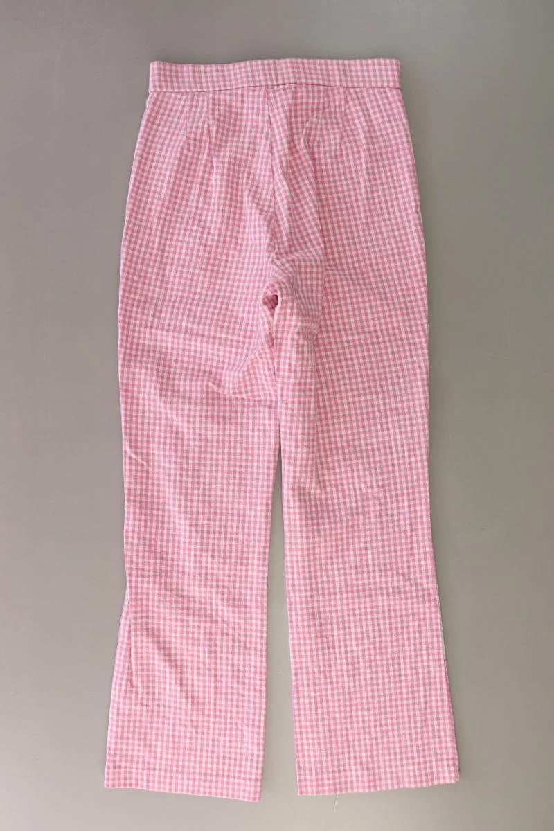 Zara Hose Gr. XS kariert rosa aus Baumwolle