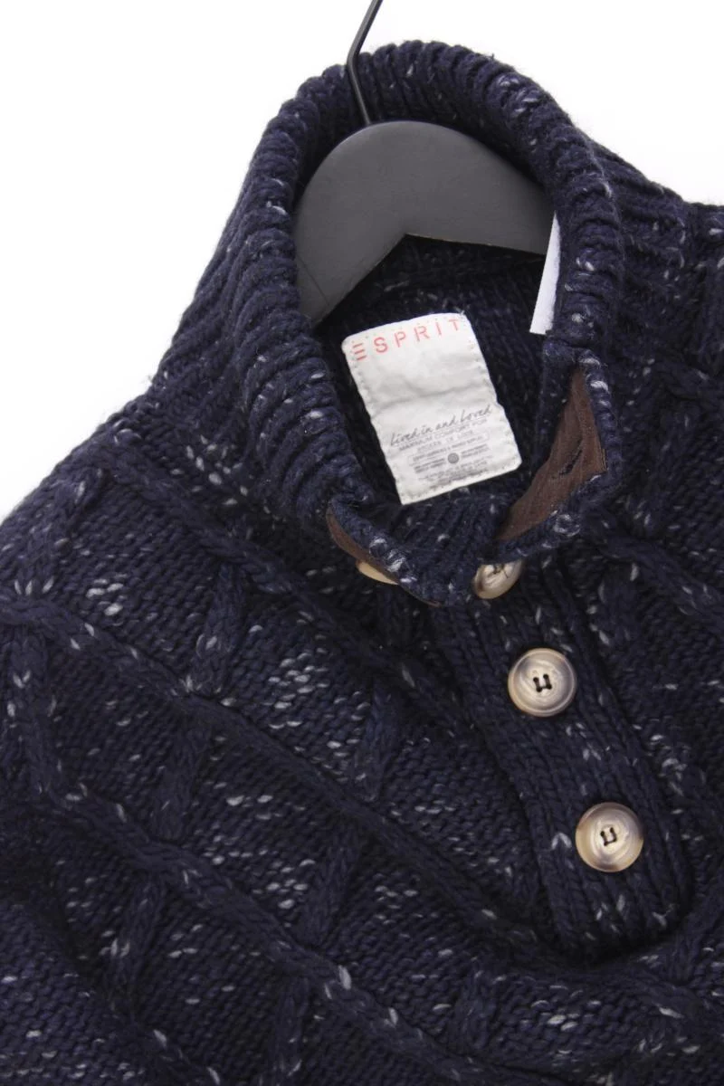Esprit Grobstrickpullover für Herren Gr. L blau aus Polyacryl
