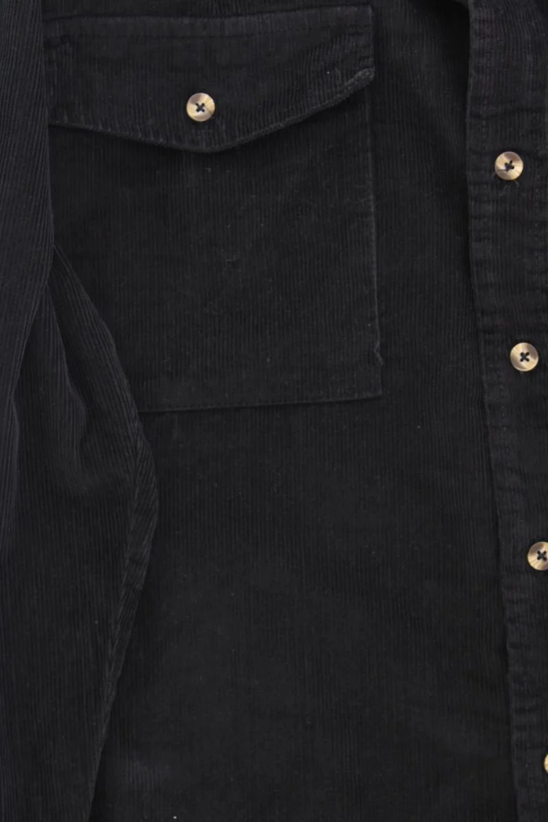 URBAN CLASSICS Hemdjacke für Herren Gr. XL schwarz aus Baumwolle