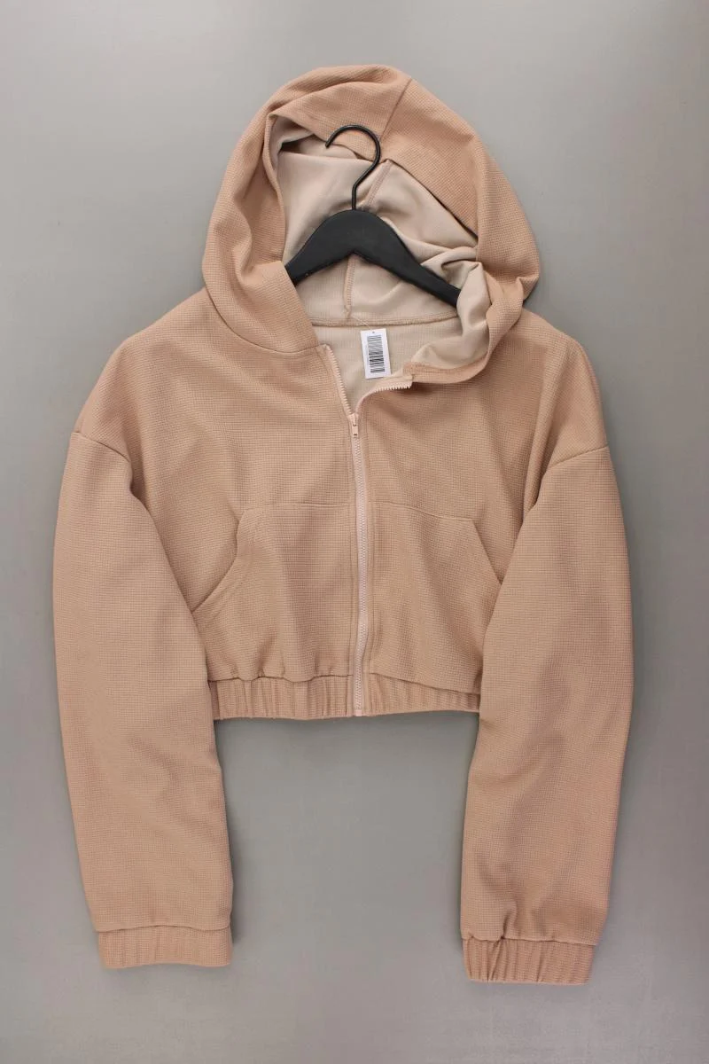 Shein Crop Sweatjacke Gr. XXL neuwertig Langarm braun aus Polyester
