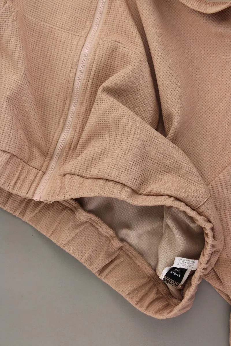 Shein Crop Sweatjacke Gr. XXL neuwertig Langarm braun aus Polyester