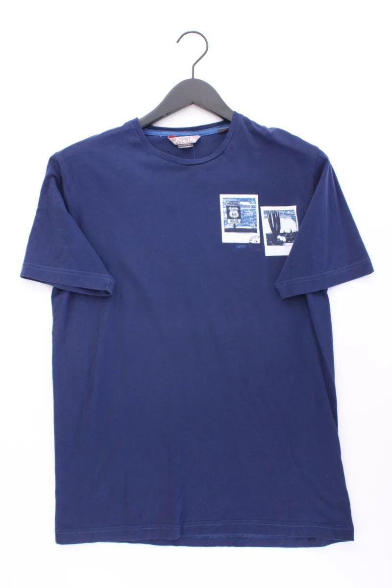 Esprit T-Shirt für Herren Gr. L Kurzarm blau