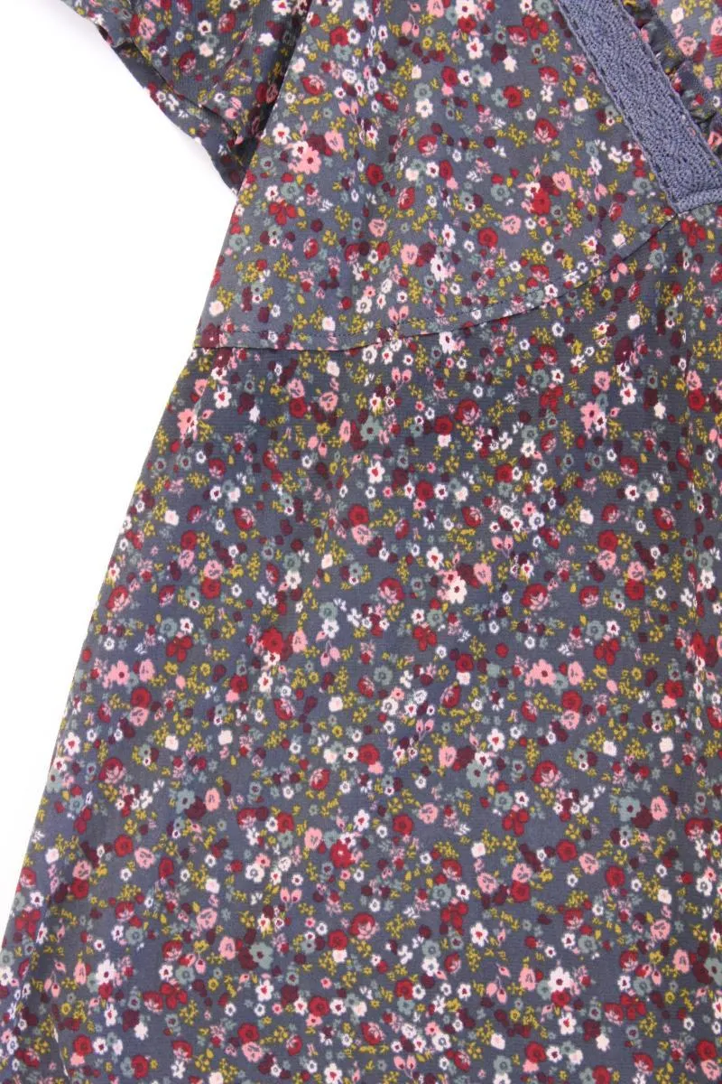 Esprit Kurzarmkleid Gr. S mit Blumenmuster mehrfarbig