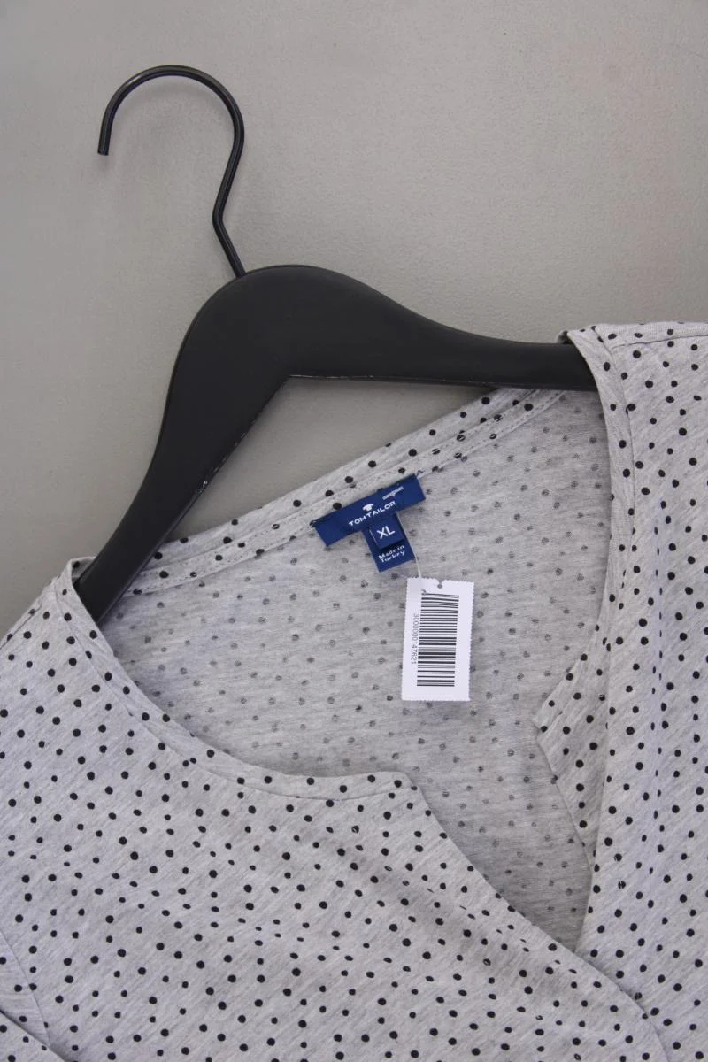 Tom Tailor Classic Shirt Gr. XL gepunktet 3/4 Ärmel grau aus Baumwolle