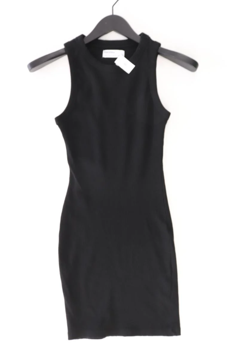 Bershka Schlauchkleid Gr. XS Ärmellos schwarz aus Baumwolle
