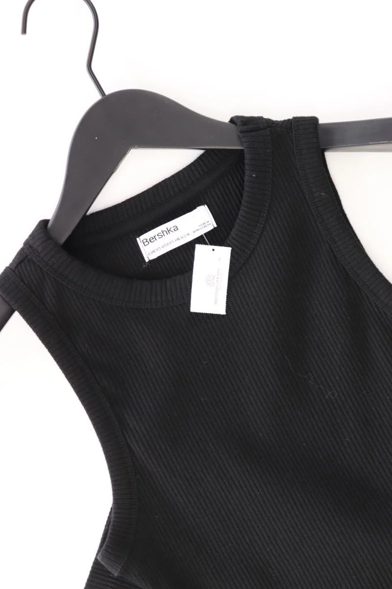 Bershka Schlauchkleid Gr. XS Ärmellos schwarz aus Baumwolle