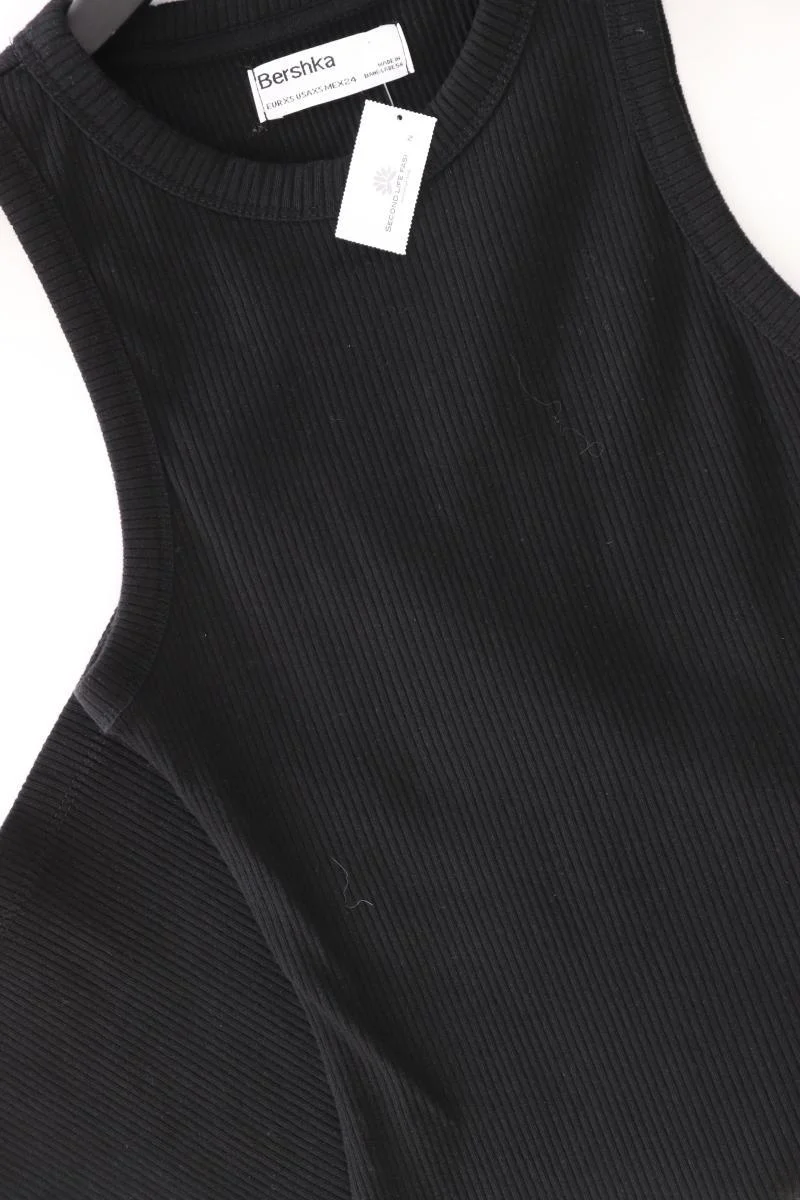 Bershka Schlauchkleid Gr. XS Ärmellos schwarz aus Baumwolle
