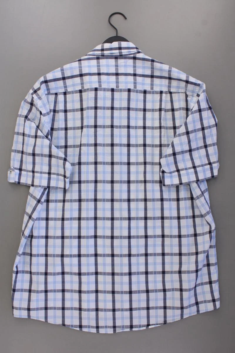 Casa Moda Kurzarmhemd für Herren Gr. XL geometrisches Muster blau aus Baumwolle