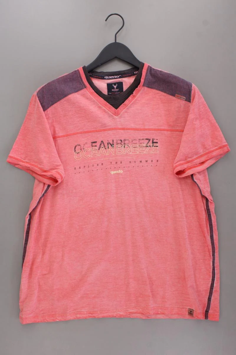 s'questo Printshirt für Herren Gr. XL Kurzarm rosa aus Baumwolle
