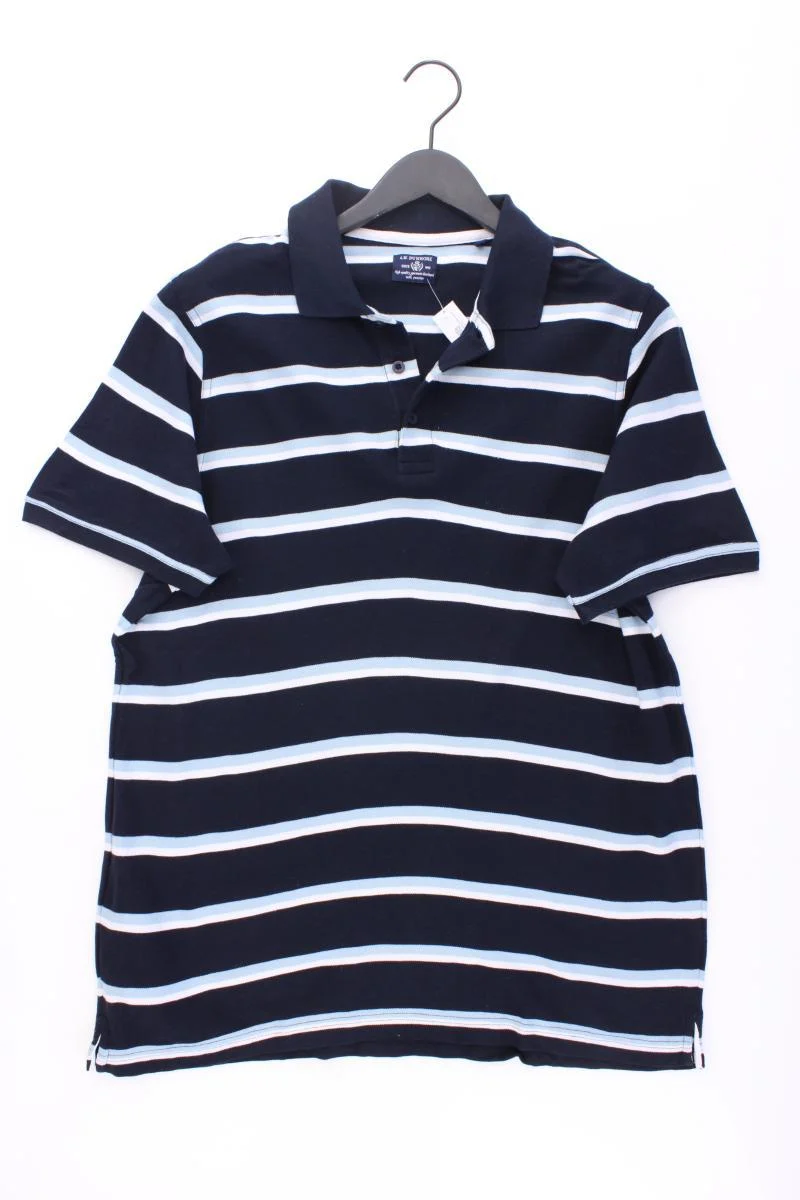 A.W. Dunmore Poloshirt für Herren Gr. XL gestreift Kurzarm blau aus Baumwolle