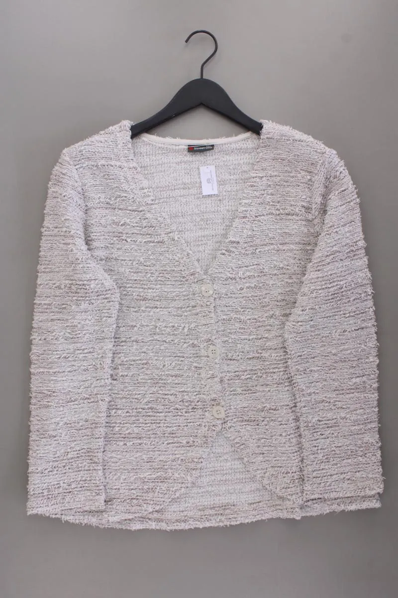 Street One Strickjacke Gr. 42 Langarm creme aus Baumwolle