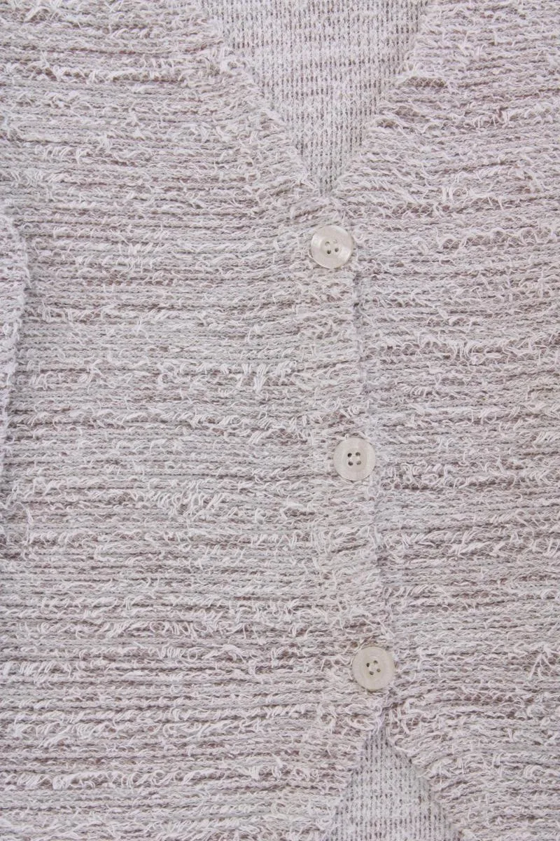 Street One Strickjacke Gr. 42 Langarm creme aus Baumwolle