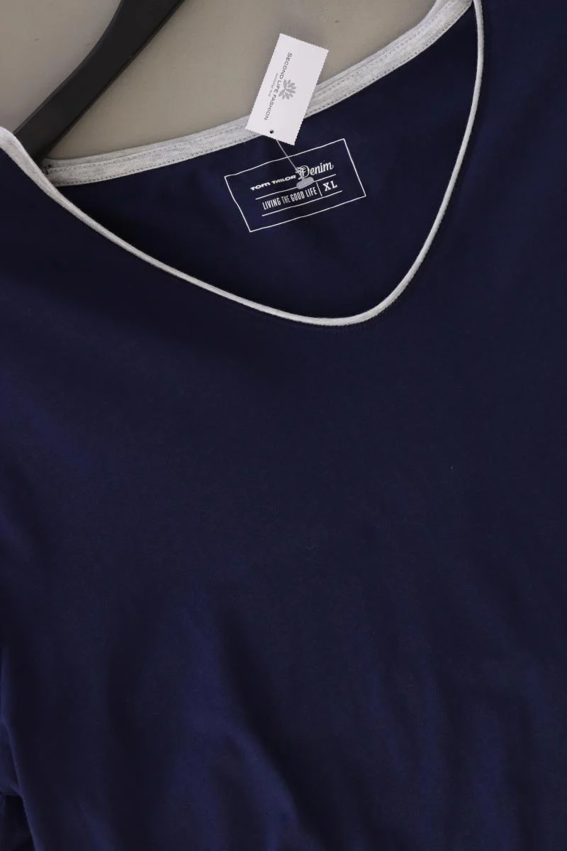 Tom Tailor (Denim) T-Shirt für Herren Gr. XL Kurzarm blau aus Baumwolle
