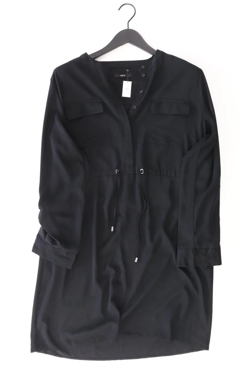 Zero Langarmkleid Gr. 42 schwarz aus Viskose