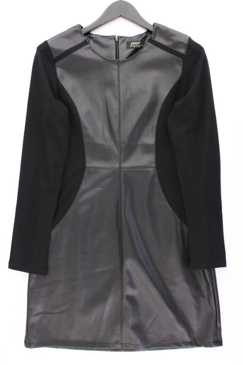 Only Kunstlederkleid Gr. L Langarm schwarz aus Polyester