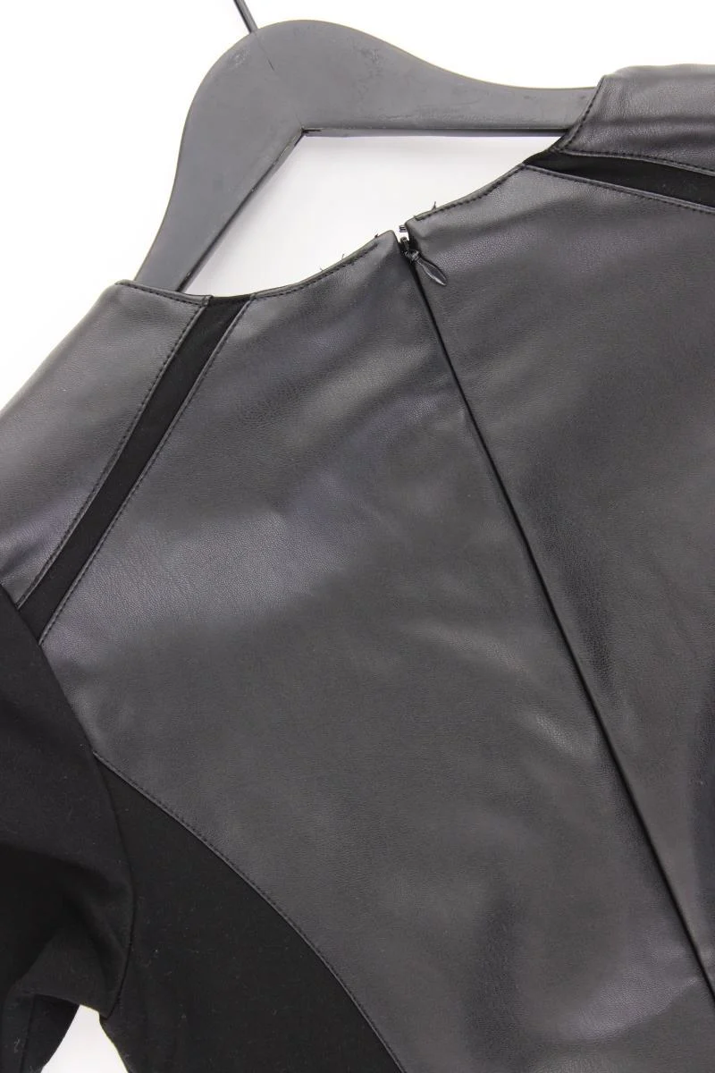 Only Kunstlederkleid Gr. L Langarm schwarz aus Polyester