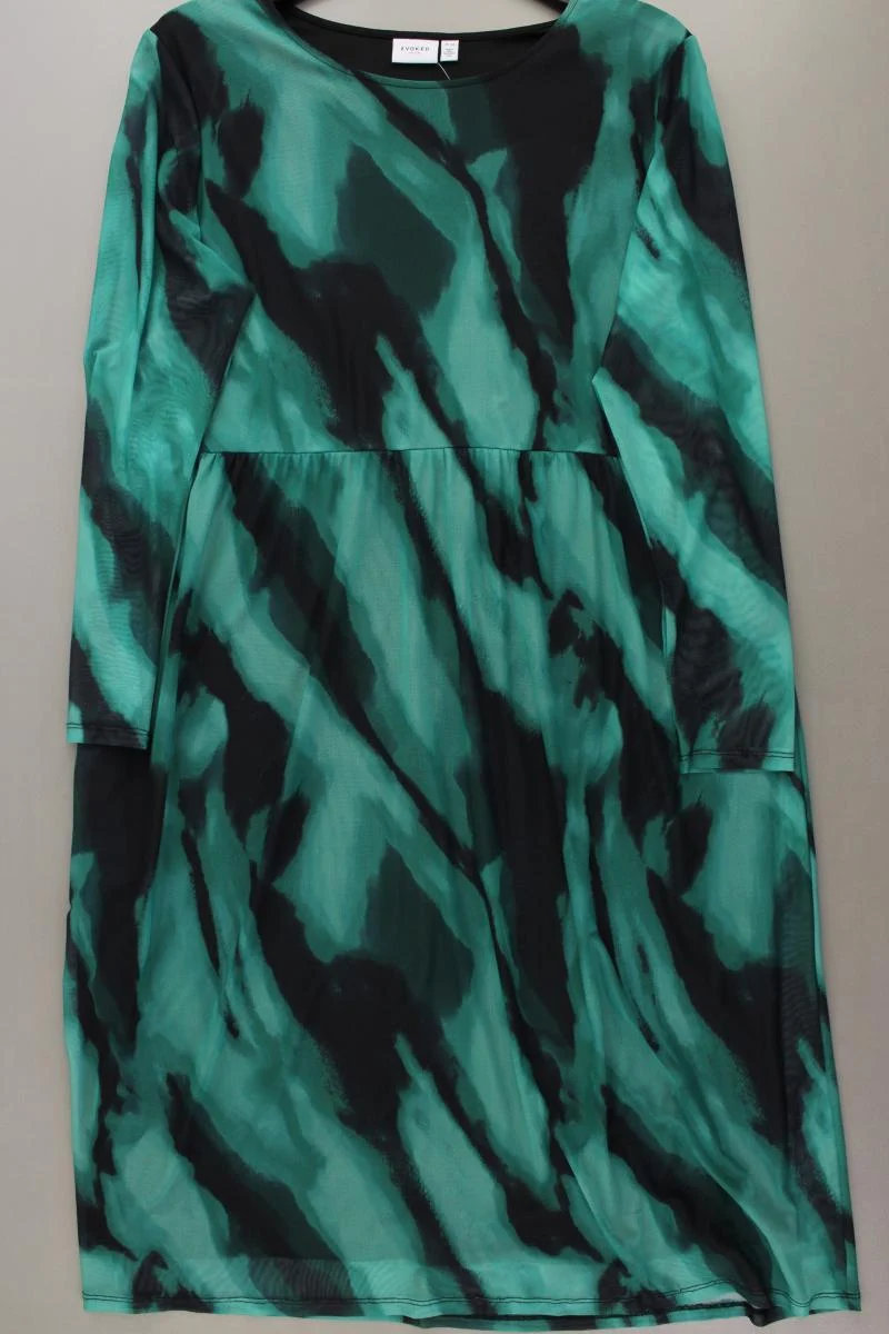Vila Evoked Landarmkleid Gr. 48 mit Batikmuster neuwertig Langarm grün