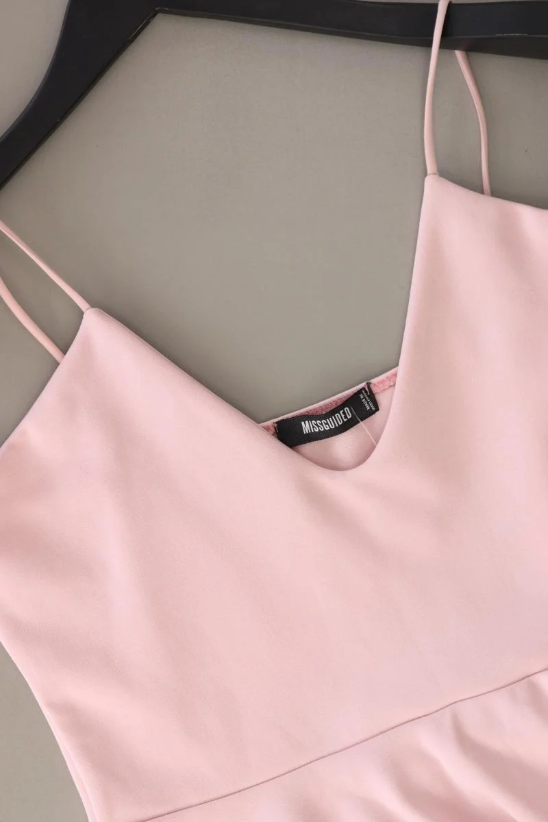 MISSGUIDED Minikleid Gr. 40 Träger rosa aus Polyester