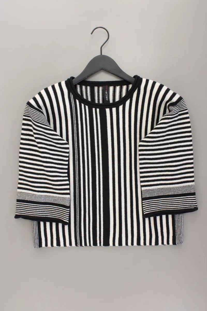Marc Cain Crop Pullover Gr. 36 gestreift creme aus Baumwolle