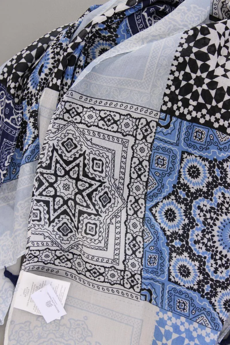 Tuch geometrisches Muster blau aus Polyester
