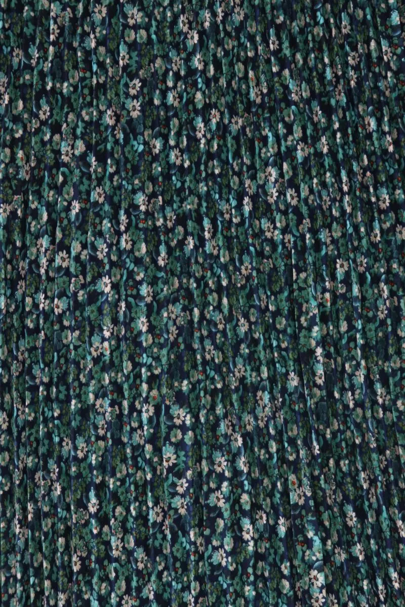 JOULES Stretchrock Gr. 38 mit Blumenmuster blau aus Polyester