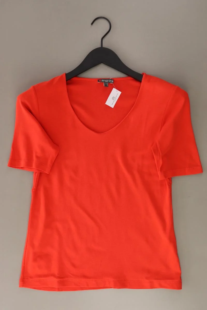 Street One T-Shirt Gr. 36 Kurzarm rot aus Baumwolle
