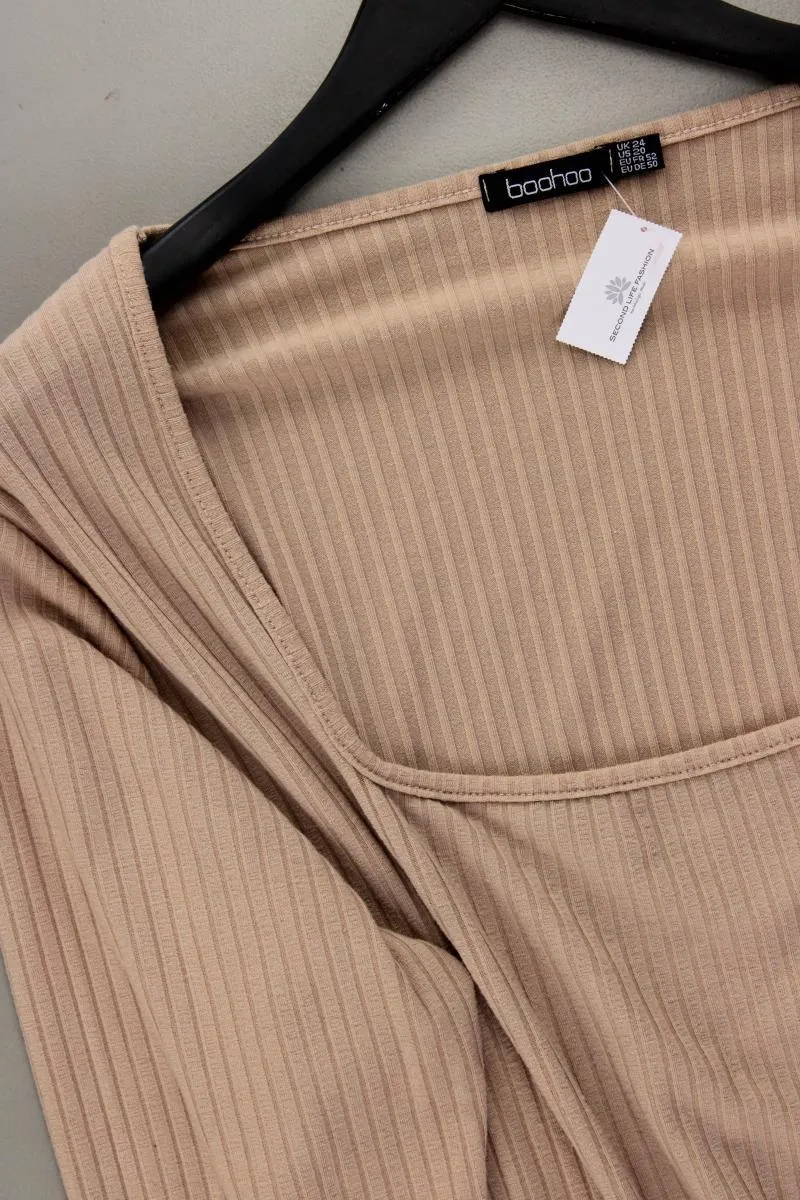 BOOHOO Longshirt Gr. 50 Langarm braun aus Polyester