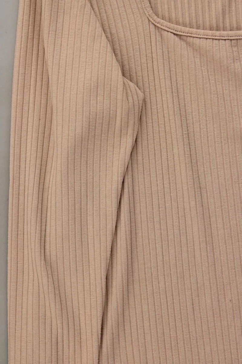 BOOHOO Longshirt Gr. 50 Langarm braun aus Polyester