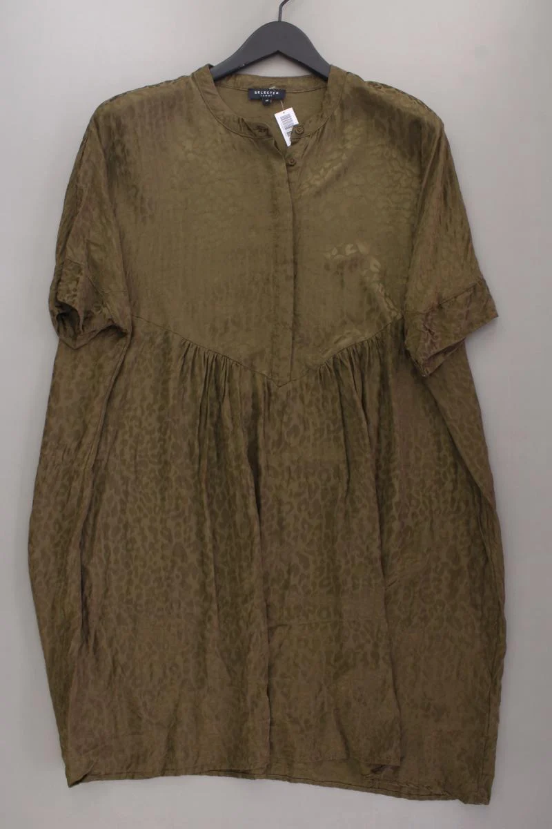 Selected Femme Kurzarmkleid Gr. 40 olivgrün aus Viskose