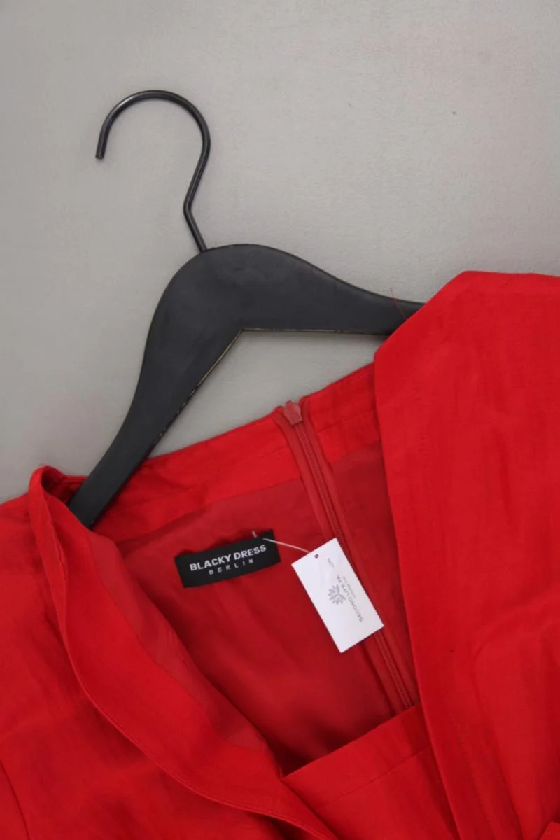 Blacky Dress Bleistiftkleid Gr. 38 Kurzarm rot aus Leinen