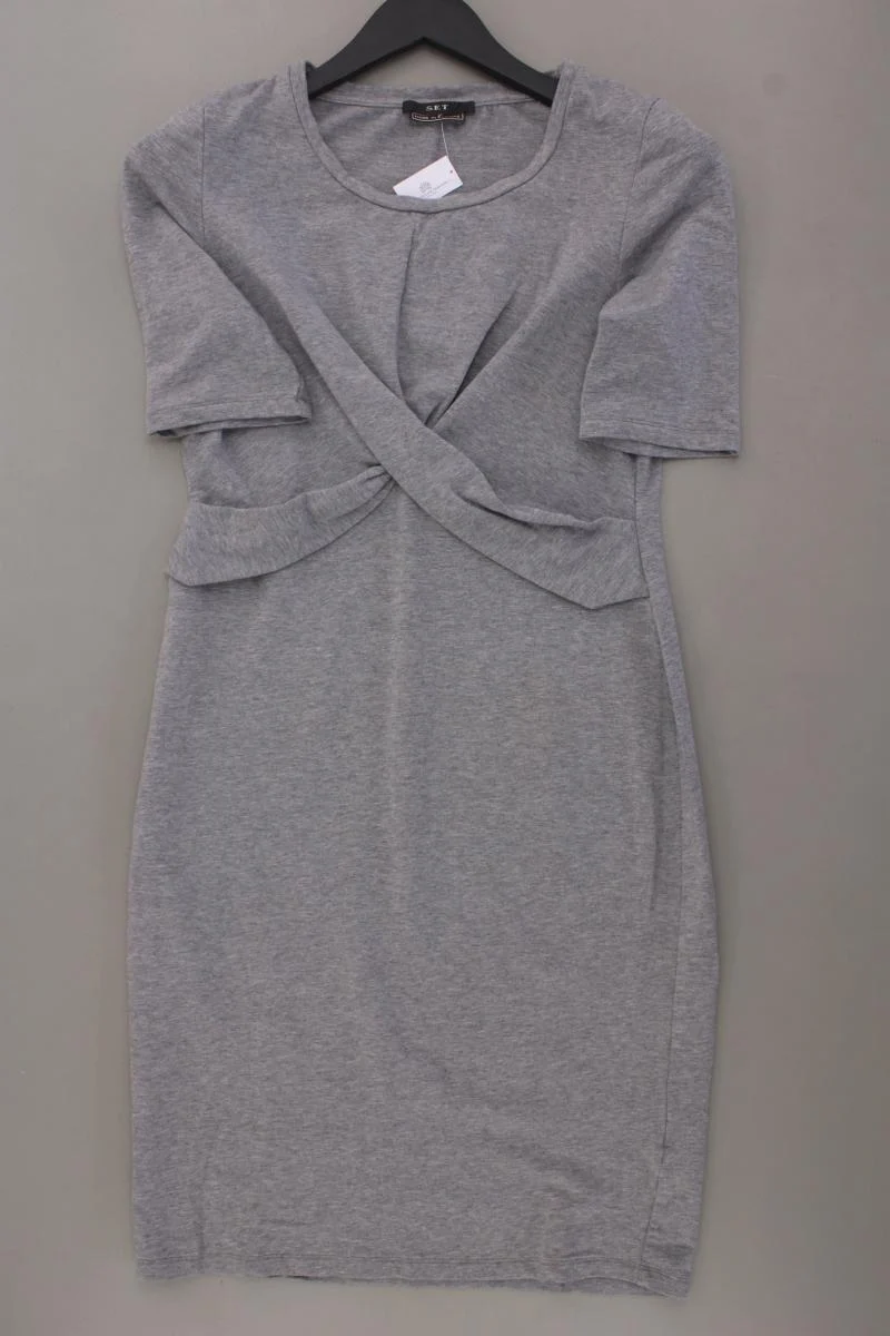 Set Bleistiftkleid Gr. 38 Kurzarm grau aus Baumwolle