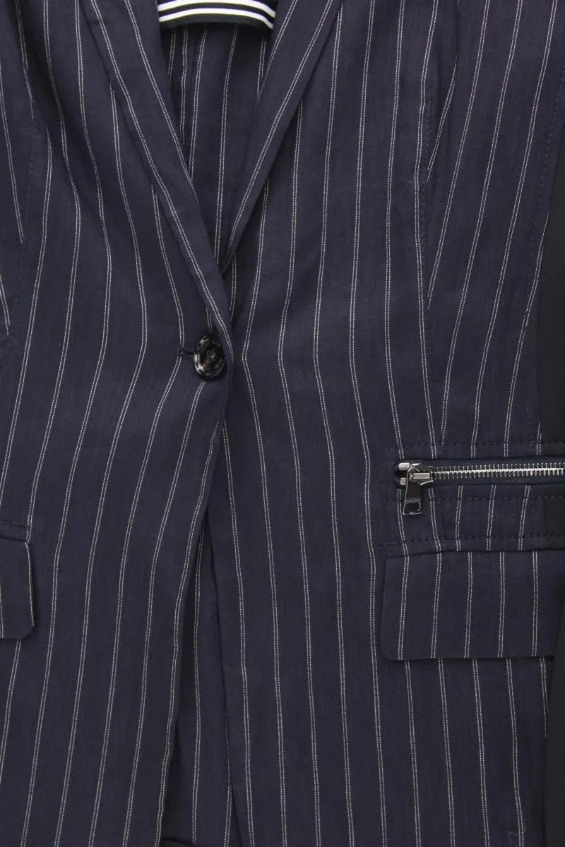 Marc Cain Leinenblazer Gr. 38 gestreift blau