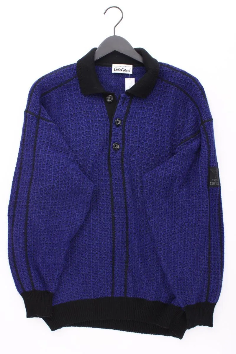 Carlo Colucci Grobstrickpullover für Herren Gr. 54 blau aus Polyacryl