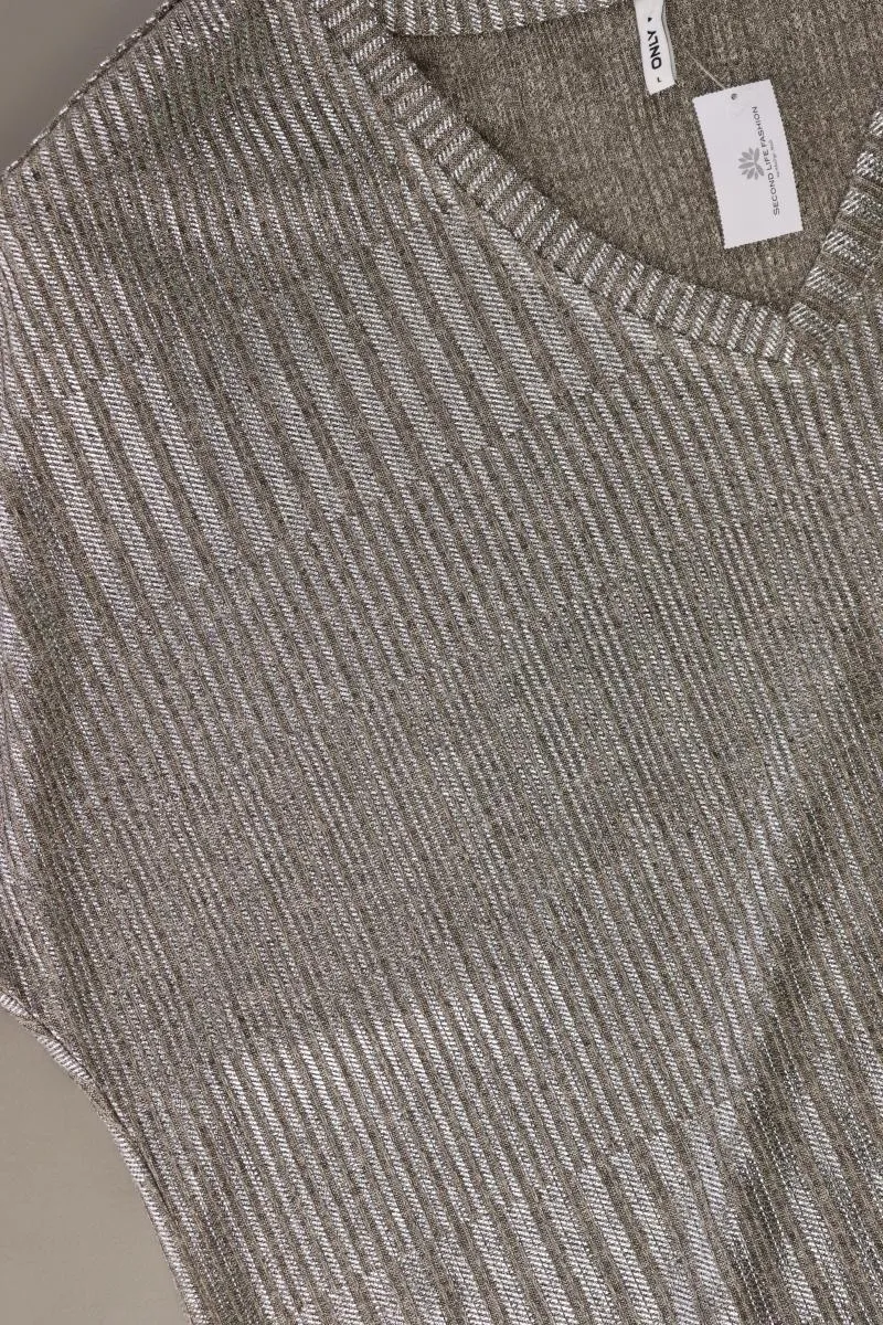 Only Shirt Gr. L Kurzarm silber aus Polyester